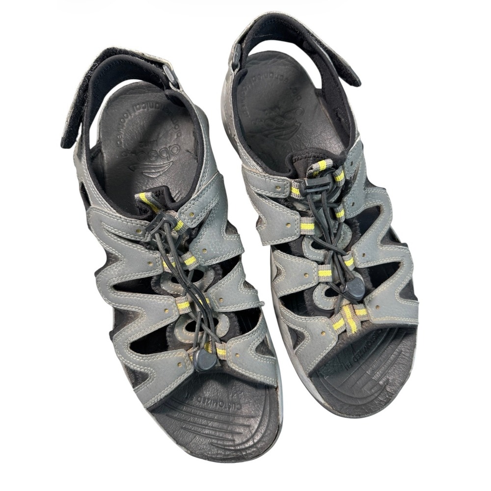 Abeo Dawson DM094 B.I.O.system Orthotic Sandals Grey Yellow Mens 12 Narrow